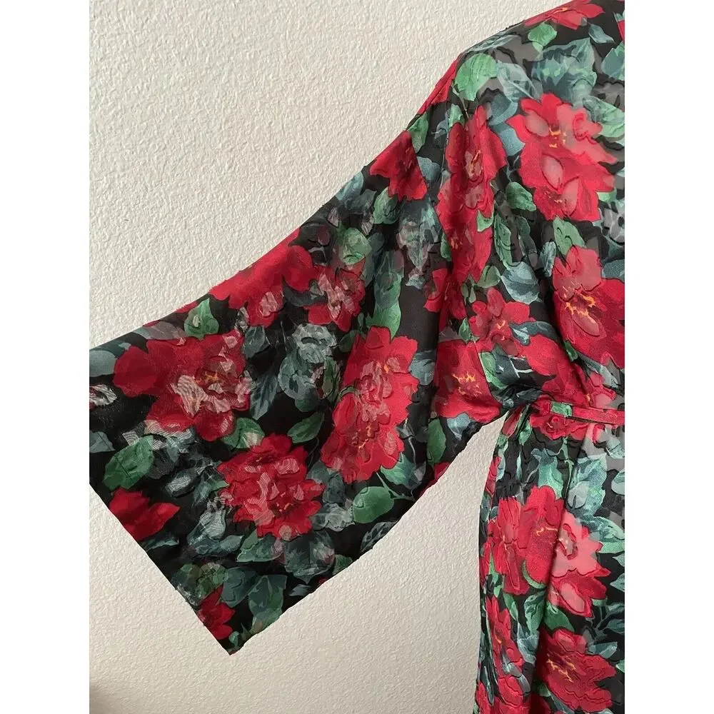 Victoria's Secret Vintage Sleepwear Robe Belted Multicolor Floral